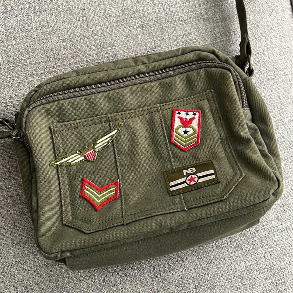 Military Patchwork Crossbody Camera Bag - image 1
